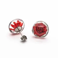 Cercei din rășină Glixia roșu Vermillion